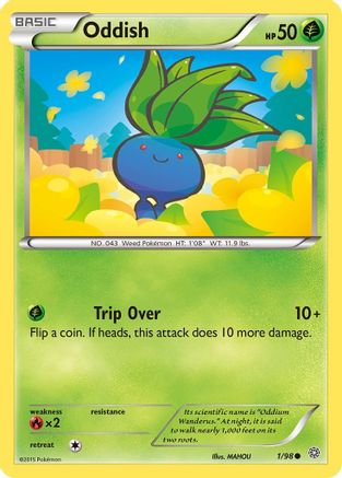 Oddish 001 - Reverse Holofoil XY Ancient Origins - Common