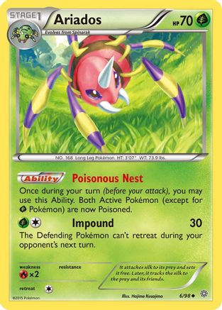 Ariados 006/98 - Reverse Holofoil XY Ancient Origins - Uncommon