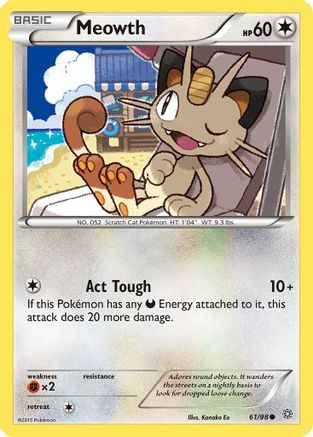 Meowth 061 - Reverse Holofoil XY Ancient Origins - Common