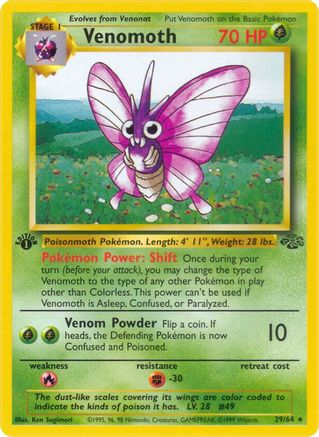 Venomoth (29) (29) 029 - 1st Edition Jungle - Rare