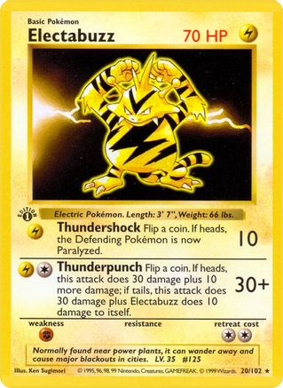 Electabuzz - 1st Edition Base Set Shadowless - Rare