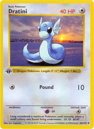 Dratini 026 - 1st Edition Base Set Shadowless - Uncommon