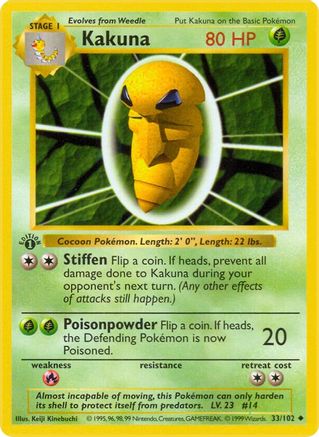 Kakuna 033 - 1st Edition Base Set Shadowless - Uncommon