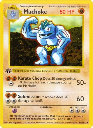 Machoke 034 - 1st Edition Base Set Shadowless - Uncommon