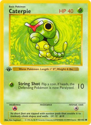 Caterpie 045 - 1st Edition Base Set Shadowless - Common