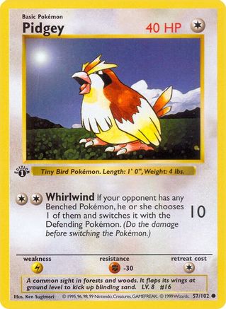 Pidgey 057 - 1st Edition Base Set Shadowless - Common