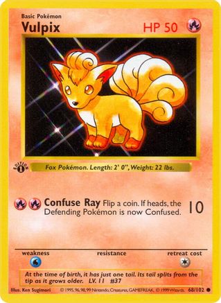 Vulpix 068 - 1st Edition Base Set Shadowless - Common