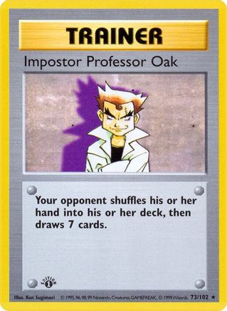 Impostor Professor Oak/102 - 1st Edition Base Set Shadowless - Rare