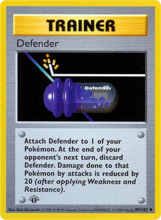 Defender 080/102 - 1st Edition Base Set Shadowless - Uncommon