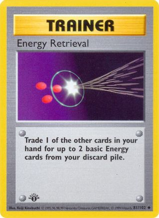 Energy Retrieval 081 - 1st Edition Base Set Shadowless - Uncommon
