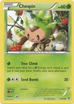 Chespin (9) (9) 009 - Reverse Holofoil XY BREAKthrough - Common