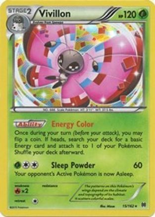 Vivillon 015 - Reverse Holofoil XY BREAKthrough - Holo Rare