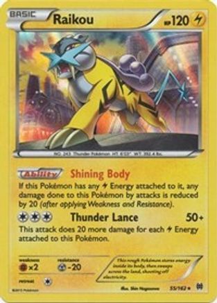 Raikou 055 - Reverse Holofoil XY BREAKthrough - Holo Rare