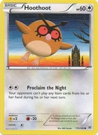 Hoothoot 119 - Reverse Holofoil XY BREAKthrough - Common