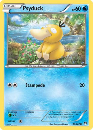 Psyduck 016 - Reverse Holofoil XY BREAKpoint - Common