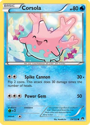Corsola 029 - Reverse Holofoil XY BREAKpoint - Common