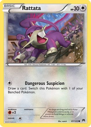 Rattata 087/122 - Reverse Holofoil XY BREAKpoint - Common
