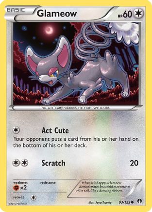 Glameow 093 - Reverse Holofoil XY BREAKpoint - Common