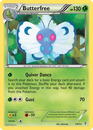 Butterfree 005 - Reverse Holofoil Generations - Holo Rare