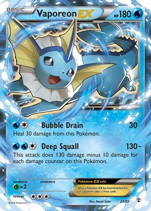 Vaporeon EX 024 - Holofoil Generations - Ultra Rare