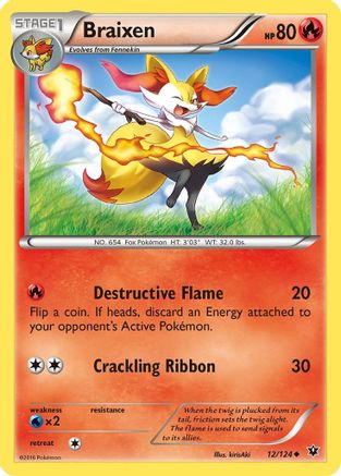 Braixen/124 - Reverse Holofoil XY Fates Collide - Uncommon