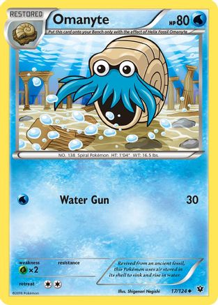 Omanyte/124 - Reverse Holofoil XY Fates Collide - Uncommon