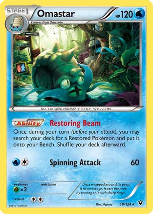 Omastar 018 XY Fates Collide - Rare