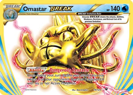 Omastar BREAK 019 - Holofoil XY Fates Collide - Rare BREAK