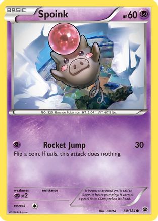 Spoink 030 - Reverse Holofoil XY Fates Collide - Common