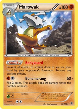 Marowak 037/124 - Reverse Holofoil XY Fates Collide - Rare