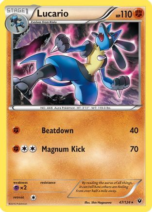 Lucario (47) (47) 047 - Reverse Holofoil XY Fates Collide - Rare