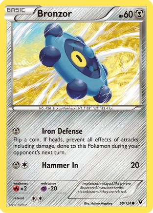 Bronzor 060/124 - Reverse Holofoil XY Fates Collide - Common