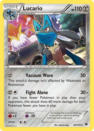 Lucario (63) (63) 063 - Holofoil XY Fates Collide - Holo Rare