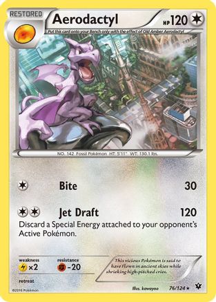 Aerodactyl 076 - Reverse Holofoil XY Fates Collide - Rare