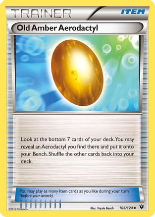 Old Amber Aerodactyl/124 - Reverse Holofoil XY Fates Collide - Uncommon