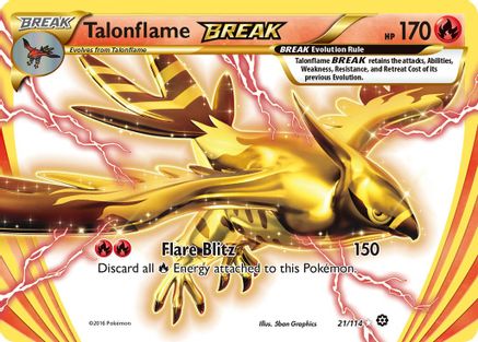 Talonflame BREAK 021 - Holofoil XY Steam Siege - Rare BREAK