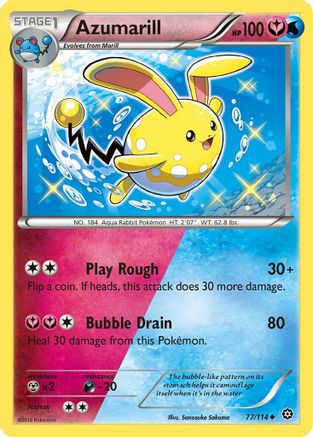 Azumarill 077 - Reverse Holofoil XY Steam Siege - Uncommon