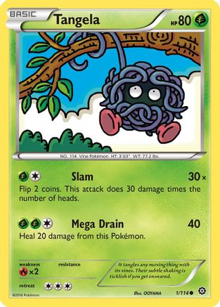 Tangela 001 - Reverse Holofoil XY Steam Siege - Common