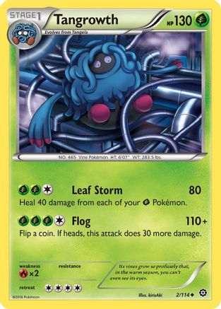 Tangrowth 002/114 - Reverse Holofoil XY Steam Siege - Uncommon