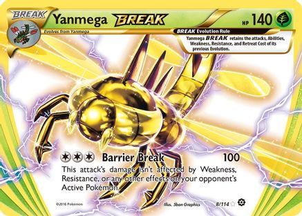 Yanmega BREAK 008 - Holofoil XY Steam Siege - Rare BREAK