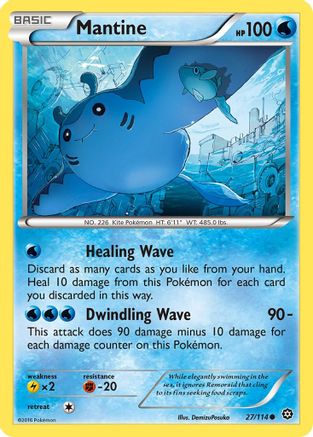 Mantine 027 - Reverse Holofoil XY Steam Siege - Common