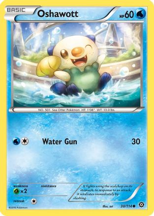 Oshawott 030 - Reverse Holofoil XY Steam Siege - Common
