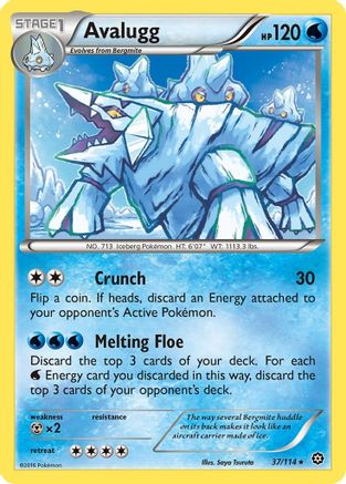 Avalugg 037 - Reverse Holofoil XY Steam Siege - Rare