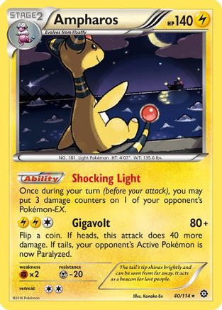 Ampharos 040 - Reverse Holofoil XY Steam Siege - Holo Rare