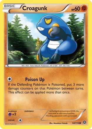 Croagunk 058 - Reverse Holofoil XY Steam Siege - Common