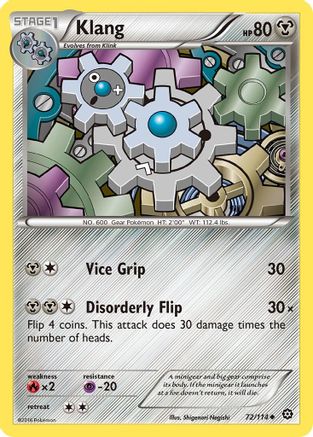 Klang 072/114 - Reverse Holofoil XY Steam Siege - Uncommon