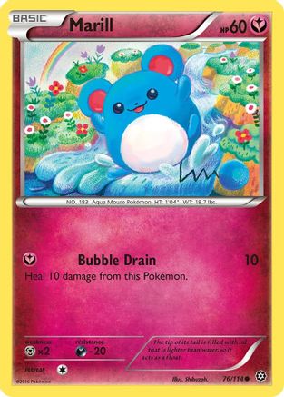 Marill 076 - Reverse Holofoil XY Steam Siege - Common