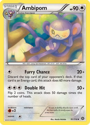 Ambipom 091 - Reverse Holofoil XY Steam Siege - Uncommon