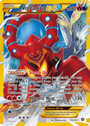 Volcanion EX (Secret) 115 - Holofoil XY Steam Siege - Secret Rare