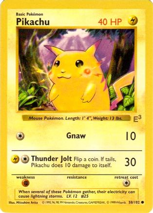 Pikachu (E3 Stamped with Red Cheeks) 058/102 Miscellaneous Cards & Products - Promo
